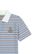 W STRIPE COLLAR TEE IN LIGHT BLUE