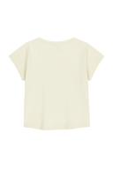 W FLOWER CLASSIC LOGO CAP SLEEVE TEE IN CREAM