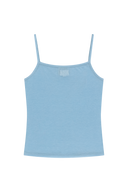 W SMALL CLASSIC LOGO SLEEVELESS LAYERED TEE IN SKY BLUE