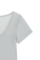 W SMALL CLASSIC LOGO SLEEVELESS LAYERED TEE IN LIGHT GRAY