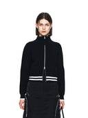SPELL POINT STRIPE KNIT CARDIGAN IN BLACK