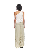 SIDE BUTTON ONE SHOULDER KNIT TOP IN IVORY