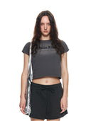 PIGMENT CUT OUT LOGO CROP TOP IN CHARCOAL GREY