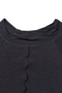 WIDE NECK RAGLAN LONG SLEEVE IN CHARCOAL GREY