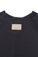 WIDE NECK RAGLAN LONG SLEEVE IN CHARCOAL GREY