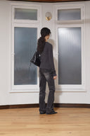 WIDE NECK RAGLAN LONG SLEEVE IN CHARCOAL GREY