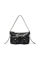 TWIN POCKET SHOULDER BAG IN BLACK