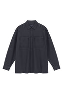 POCKET FOLDOVER SHIRT FOR MEN IN CHARCOAL GREY