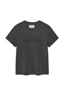 APPLIQUE LOGO PATCH TOP IN CHARCOAL GREY