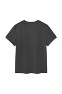 APPLIQUE LOGO PATCH TOP IN CHARCOAL GREY