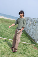 VINTAGE WASHED LOGO TOP FOR MEN IN KHAKI