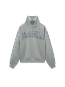 CUT OUT HALF ZIP SWEATSHIRT FOR WOMEN IN GRAY