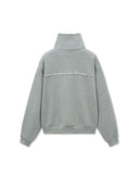 CUT OUT HALF ZIP SWEATSHIRT FOR WOMEN IN GRAY