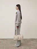 CUT OUT HALF ZIP SWEATSHIRT FOR WOMEN IN GRAY