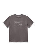 DOODLE LOGO GRAPHIC TOP IN CHARCOAL GREY