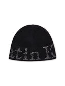 CRACKED LOGO BUCKET BEANIE IN BLACK