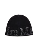 CRACKED LOGO BUCKET BEANIE IN BLACK