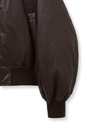 FAUX LEATHER DOWN JUMPER FOR WOMEN IN BROWN