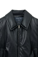FAUX LEATHER DOWN JUMPER FOR MEN IN BLACK