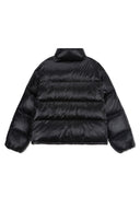 小LOGO刺繡亮面羽絨外套男款 黑色