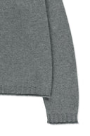 CASHMERE BLENDED SPELL POINT KNIT ZIP UP IN GREY