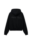 BACK LOGO ESSENTIAL HOODY ZIP UP IN BLACK