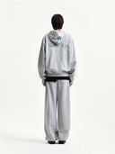 BACK LOGO ESSENTIAL HOODY ZIP UP IN GRAY