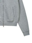 BACK LOGO ESSENTIAL HOODY ZIP UP IN GRAY