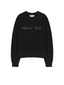 MATIN APPLIQUE LOGO KNIT PULLOVER IN BLACK