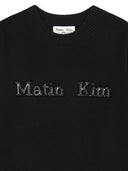 MATIN APPLIQUE LOGO KNIT PULLOVER IN BLACK