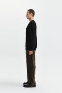 MATIN APPLIQUE LOGO KNIT PULLOVER IN BLACK