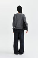 MATIN APPLIQUE LOGO KNIT PULLOVER IN GRAY