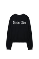 BACK LOGO SNAP BUTTON CARDIGAN IN BLACK