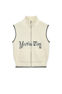 MATIN SPELL POINT KNIT ZIP UP VEST IN IVORY