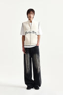 MATIN SPELL POINT KNIT ZIP UP VEST IN IVORY
