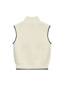 MATIN SPELL POINT KNIT ZIP UP VEST IN IVORY