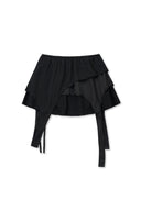 MULTI PANEL LAYERED SKIRT IN BLACK