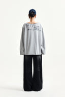 RAW HEM FINISHED BOAT NECK TOP IN GRAY