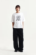 VINTAGE GRAFFITI ARTWORK TOP IN WHITE
