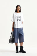 VINTAGE GRAFFITI ARTWORK TOP IN WHITE