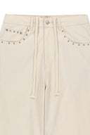STUD POINT COLOR DENIM PANTS IN CREAM