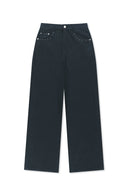 STUD POINT COLOR DENIM PANTS IN NAVY