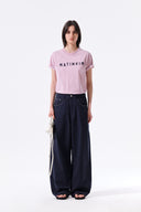 STUD POINT COLOR DENIM PANTS IN NAVY