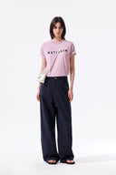 STUD POINT COLOR DENIM PANTS IN NAVY