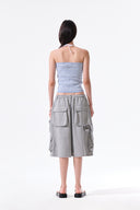STRIPE KNIT TUBE TOP IN LIGHT BLUE