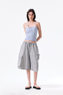 STRIPE KNIT TUBE TOP IN LIGHT BLUE