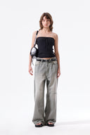 STRIPE KNIT TUBE TOP IN NAVY