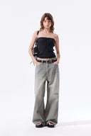 STRIPE KNIT TUBE TOP IN NAVY