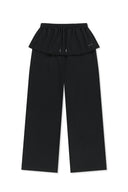 LAYERED SKIRT JERSEY PANTS IN BLACK