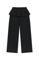 LAYERED SKIRT JERSEY PANTS IN BLACK
